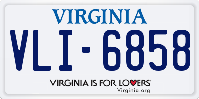 VA license plate VLI6858