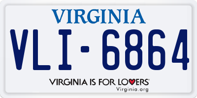 VA license plate VLI6864