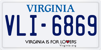 VA license plate VLI6869