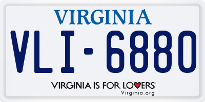 VA license plate VLI6880