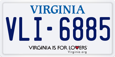 VA license plate VLI6885
