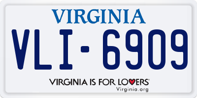 VA license plate VLI6909