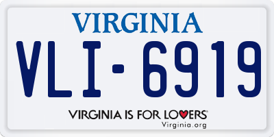 VA license plate VLI6919
