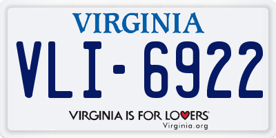 VA license plate VLI6922