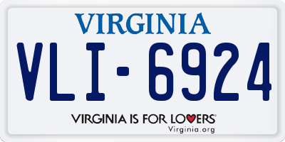 VA license plate VLI6924