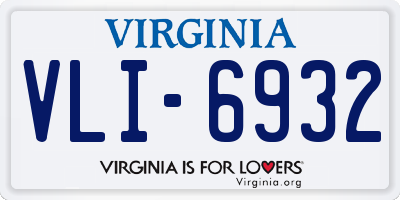 VA license plate VLI6932