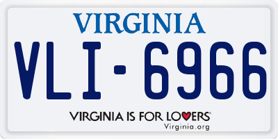 VA license plate VLI6966
