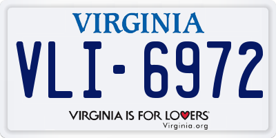 VA license plate VLI6972