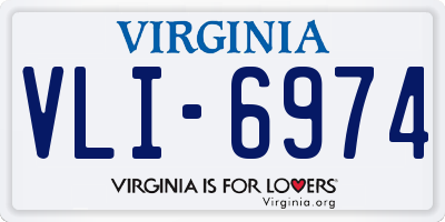 VA license plate VLI6974
