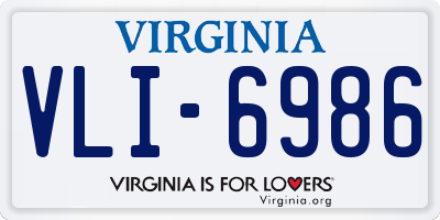 VA license plate VLI6986