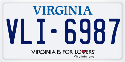 VA license plate VLI6987
