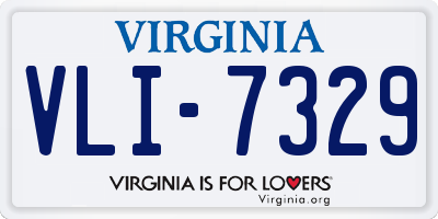 VA license plate VLI7329