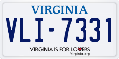 VA license plate VLI7331