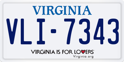 VA license plate VLI7343