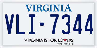 VA license plate VLI7344