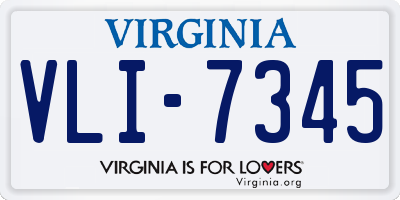 VA license plate VLI7345