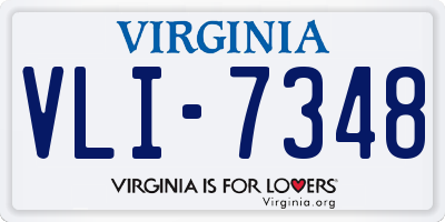 VA license plate VLI7348