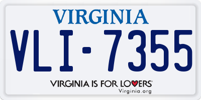 VA license plate VLI7355