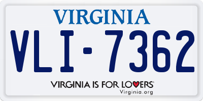 VA license plate VLI7362