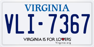 VA license plate VLI7367