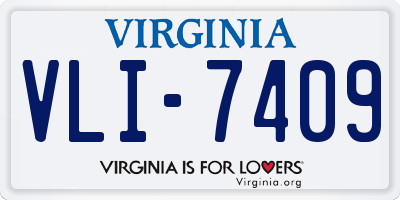 VA license plate VLI7409