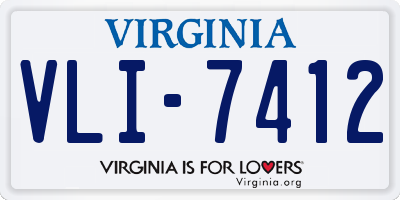 VA license plate VLI7412