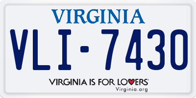 VA license plate VLI7430