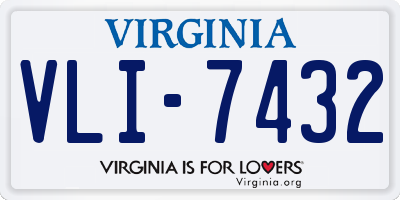 VA license plate VLI7432