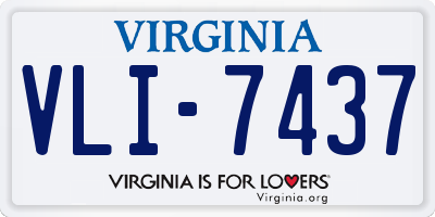 VA license plate VLI7437
