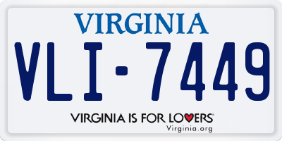 VA license plate VLI7449