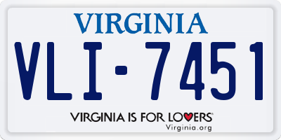 VA license plate VLI7451