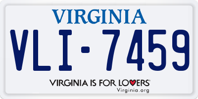 VA license plate VLI7459