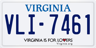 VA license plate VLI7461
