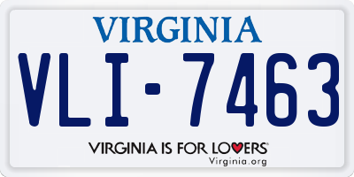 VA license plate VLI7463