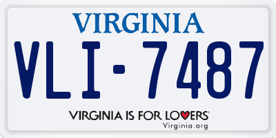 VA license plate VLI7487