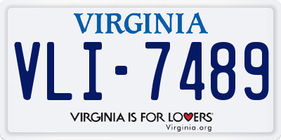 VA license plate VLI7489