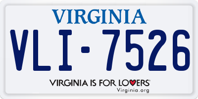 VA license plate VLI7526