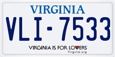 VA license plate VLI7533