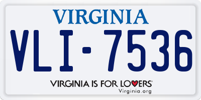 VA license plate VLI7536