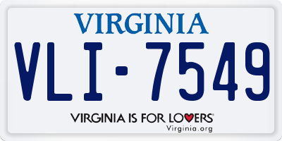 VA license plate VLI7549