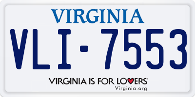 VA license plate VLI7553