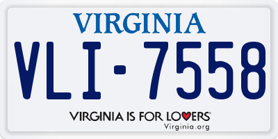 VA license plate VLI7558