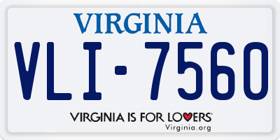 VA license plate VLI7560