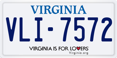 VA license plate VLI7572