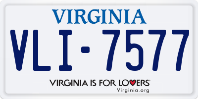 VA license plate VLI7577