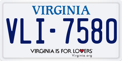 VA license plate VLI7580