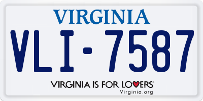 VA license plate VLI7587