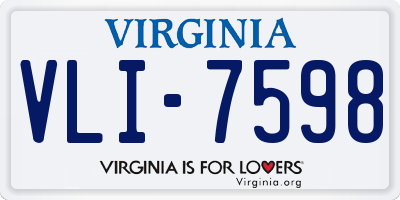 VA license plate VLI7598