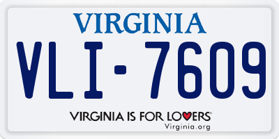 VA license plate VLI7609