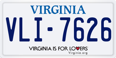 VA license plate VLI7626
